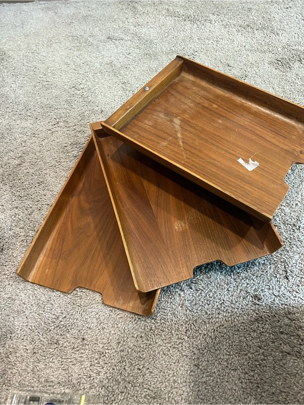 Wooden 3-Tier Stackable Desk Tray - Brown